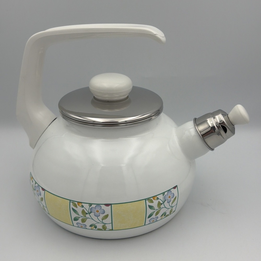 Villeroy & Boch Virginia Pattern Prinz Enameled Tea Kettle With Lid and Whistler